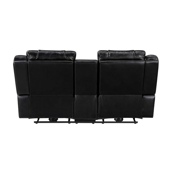 English Elm Sensa Power Reclining Loveseat with Bluetooth Speakers Led Lighting and Wireless Charging Black B078P537191