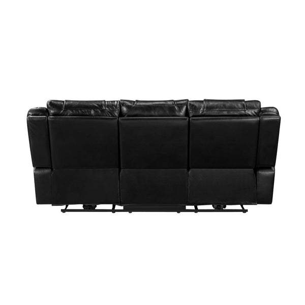 English Elm Sensa Power Reclining Sofa with Led Lighting Console Wireless Charging Faux Leather Black B078P537192