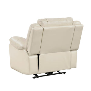 English Elm Sensa Power Recliner with Led Accent Lighting Chevron Quilted Faux Leather Lounge Chair Beige B078P537193