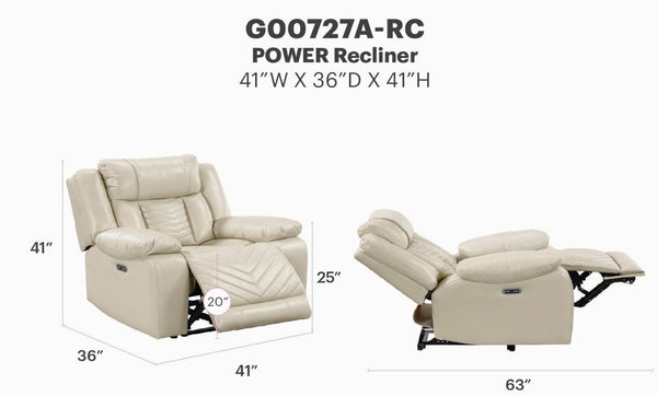 English Elm Sensa Power Recliner with Led Accent Lighting Chevron Quilted Faux Leather Lounge Chair Beige B078P537193