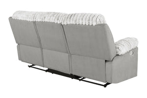 English Elm Plush Cinema Style 3 Seat Reclining Sofa with Led Underglow and Console Gray B078P537199