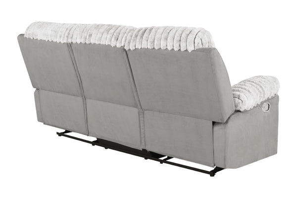 English Elm Plush Cinema Style 3 Seat Reclining Sofa with Led Underglow and Console Gray B078P537199