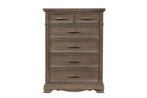 English Elm Stirling Gray Wood Veneer Traditional Dresser with Dovetail Drawers and Felt Lined Storage B078P549877
