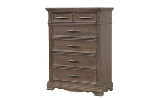 English Elm Stirling Gray Wood Veneer Traditional Dresser with Dovetail Drawers and Felt Lined Storage B078P549877