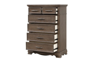 English Elm Stirling Gray Wood Veneer Traditional Dresser with Dovetail Drawers and Felt Lined Storage B078P549877
