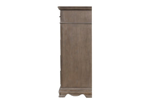 English Elm Stirling Gray Wood Veneer Traditional Dresser with Dovetail Drawers and Felt Lined Storage B078P549877