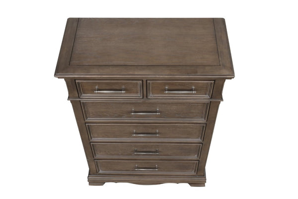 English Elm Stirling Gray Wood Veneer Traditional Dresser with Dovetail Drawers and Felt Lined Storage B078P549877