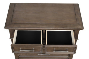 English Elm Stirling Gray Wood Veneer Traditional Dresser with Dovetail Drawers and Felt Lined Storage B078P549877