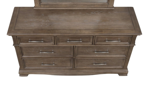 English Elm Stirling Wide Wood Dresser with Felt Lined Drawers and Dovetail Construction for Bedroom B078P549878