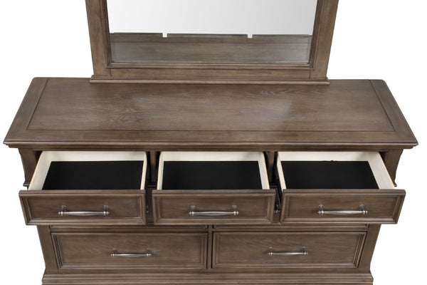 English Elm Stirling Wide Wood Dresser with Felt Lined Drawers and Dovetail Construction for Bedroom B078P549878