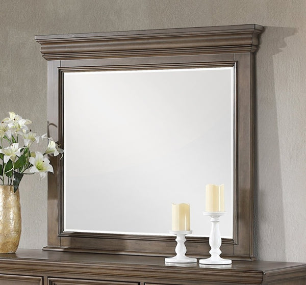 English Elm Stirling Wood Framed Dresser Mirror with Molding Detail Rich Brown Bedroom Accent B078P549879