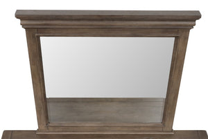 English Elm Stirling Wood Framed Dresser Mirror with Molding Detail Rich Brown Bedroom Accent B078P549879