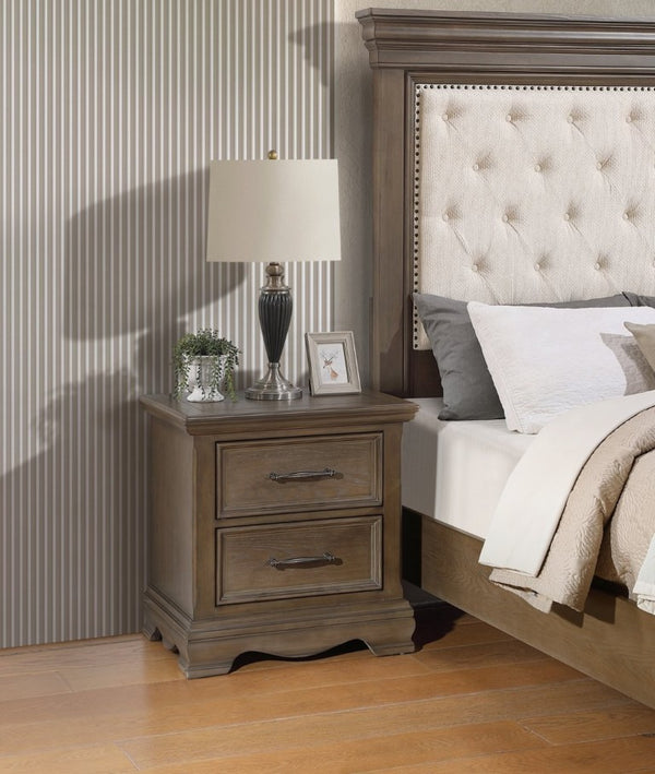English Elm Stirling Wood Veneer Nightstand with Dovetail Drawer and Felt Lining for Bedroom B078P549880