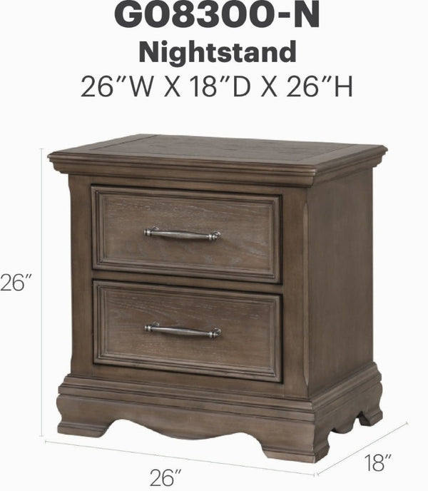 English Elm Stirling Wood Veneer Nightstand with Dovetail Drawer and Felt Lining for Bedroom B078P549880