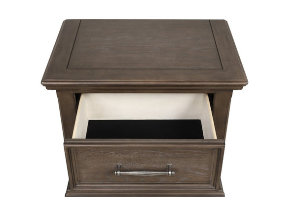 English Elm Stirling Wood Veneer Nightstand with Dovetail Drawer and Felt Lining for Bedroom B078P549880