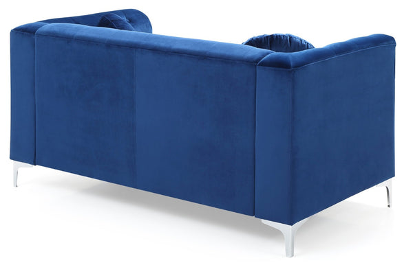 English Elm Stylish Contemporary Loveseat with Sloped Arms Compact Navy Fabric Seating for Two B078S00066