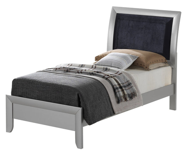English Elm Contemporary Metallic Twin Bed Frame with Champagne Finish for Guest or Teen Rooms B078S00176