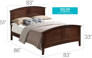 English Elm Hammond Arched Panel King Bed Wood Veneer Farmhouse Style Warm Cappuccino Finish B078S00416