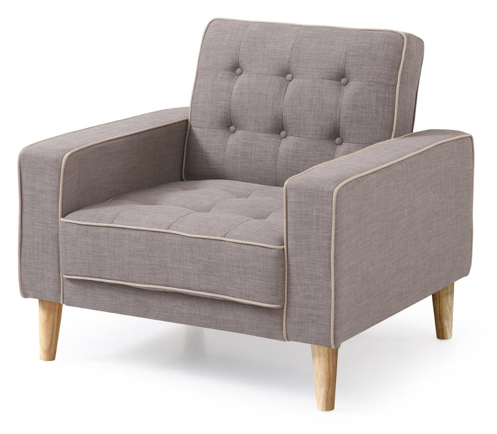 English Elm Comfort-driven Track Arm Accent Chair Neutral Upholstery Clean Lines Small Space Ready B078S00479