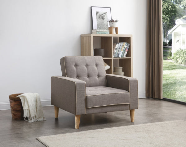 English Elm Comfort-driven Track Arm Accent Chair Neutral Upholstery Clean Lines Small Space Ready B078S00479