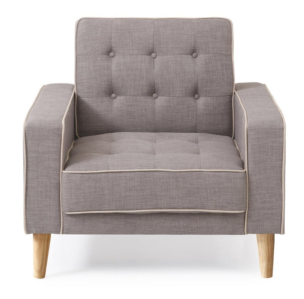 English Elm Comfort-driven Track Arm Accent Chair Neutral Upholstery Clean Lines Small Space Ready B078S00479