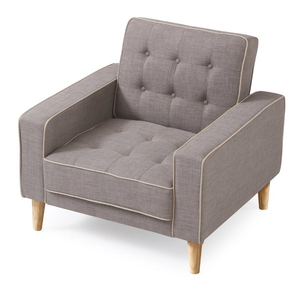 English Elm Comfort-driven Track Arm Accent Chair Neutral Upholstery Clean Lines Small Space Ready B078S00479