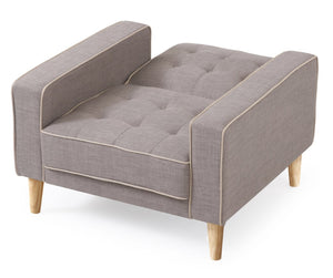 English Elm Comfort-driven Track Arm Accent Chair Neutral Upholstery Clean Lines Small Space Ready B078S00479