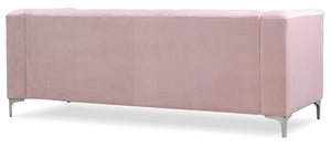 English Elm Glory Furniture Mid-century Microsuede Sofa Chaise with Tufting and Chrome Nailhead Trim B078S00511