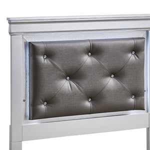English Elm Lorana Twin Storage Bed Jeweled Tufted Headboard with Led Trim Glam Bedroom Champagne B078S00720