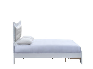 English Elm Lorana Glam King Bed Jeweled Tufted Headboard with LED Lighting and Storage Drawers B078S00726