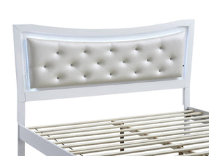 English Elm Lorana Glam King Bed Jeweled Tufted Headboard with LED Lighting and Storage Drawers B078S00726