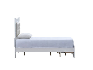 English Elm Lorana Glam Twin Storage Bed with Led Trim and Jeweled Faux Leather Headboard B078S00728