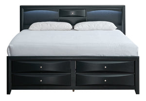 English Elm Marilla Queen Storage Bed with Bookcase Headboard Built-In Speakers and Charging Port B078S00731