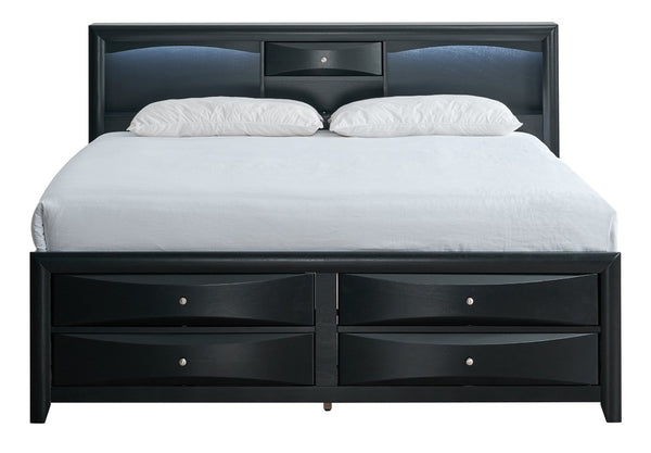 English Elm Marilla Queen Storage Bed with Bookcase Headboard Built-In Speakers and Charging Port B078S00731