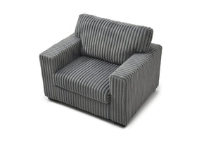 English Elm Teddy Oversized Accent Chair Wide-wale Fabric with Pillow for Living Room Comfort Gray B078S00737