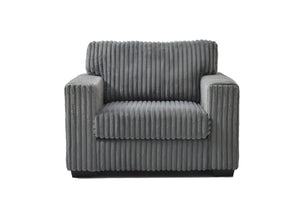 English Elm Teddy Oversized Accent Chair Wide-wale Fabric with Pillow for Living Room Comfort Gray B078S00737