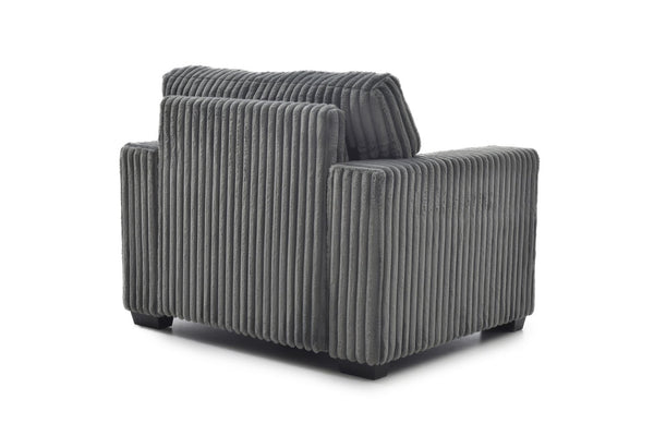 English Elm Teddy Oversized Accent Chair Wide-wale Fabric with Pillow for Living Room Comfort Gray B078S00737
