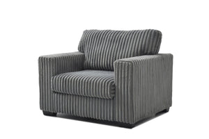 English Elm Teddy Oversized Accent Chair Wide-wale Fabric with Pillow for Living Room Comfort Gray B078S00737