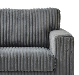 English Elm Teddy Oversized Accent Chair Wide-wale Fabric with Pillow for Living Room Comfort Gray B078S00737