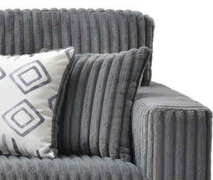 English Elm Teddy Wide-wale Upholstered Sofa with Loose Cushions for Casual Living Room Comfort Gray B078S00739