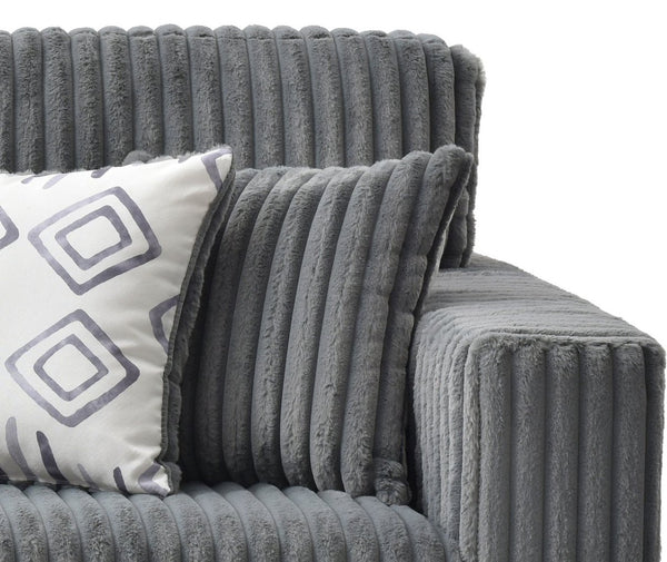 English Elm Teddy Wide-wale Upholstered Sofa with Loose Cushions for Casual Living Room Comfort Gray B078S00739