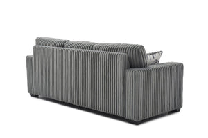 English Elm Teddy Wide-wale Upholstered Sofa with Loose Cushions for Casual Living Room Comfort Gray B078S00739