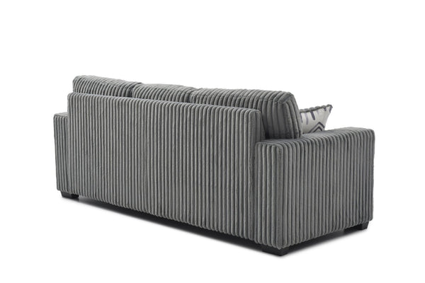 English Elm Teddy Wide-wale Upholstered Sofa with Loose Cushions for Casual Living Room Comfort Gray B078S00739