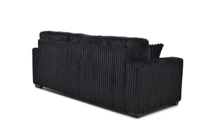 English Elm Teddy Wide-wale Upholstered Sofa with Loose Cushions for Casual Living Room Comfort Black B078S00742