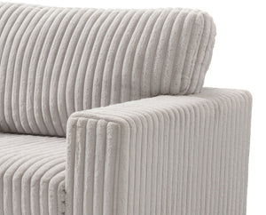 English Elm Teddy Oversized Accent Chair Wide-wale Fabric with Pillow for Living Room Comfort Ivory B078S00743
