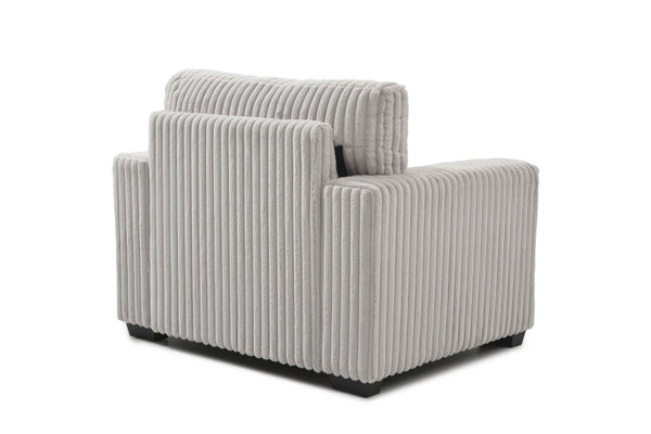 English Elm Teddy Oversized Accent Chair Wide-wale Fabric with Pillow for Living Room Comfort Ivory B078S00743