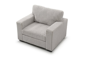English Elm Teddy Oversized Accent Chair Wide-wale Fabric with Pillow for Living Room Comfort Ivory B078S00743