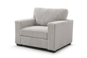 English Elm Teddy Oversized Accent Chair Wide-wale Fabric with Pillow for Living Room Comfort Ivory B078S00743