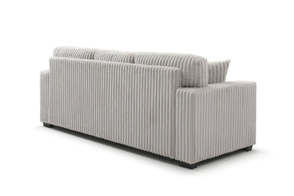 English Elm Teddy Wide-wale Upholstered Sofa with Loose Cushions for Casual Living Room Comfort Ivory B078S00745