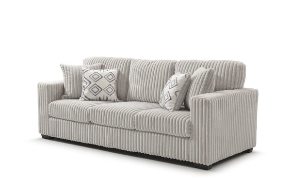 English Elm Teddy Wide-wale Upholstered Sofa with Loose Cushions for Casual Living Room Comfort Ivory B078S00745